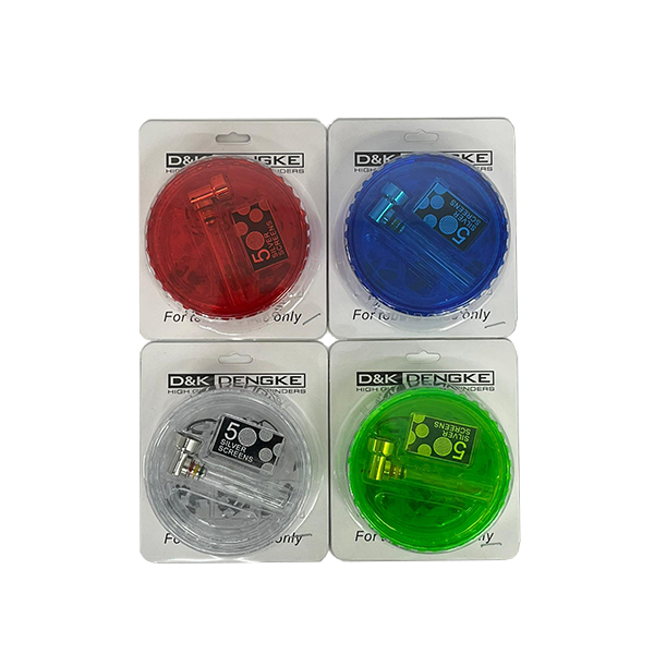 D&K 3 Parts 2 In 1 Plastic Grinder Glass Pipe Included (Various Colours) – DK4036AD-3