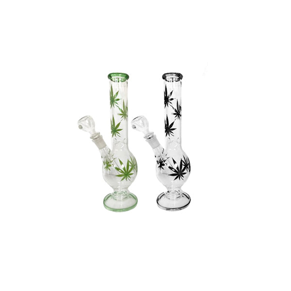 3 x 12″ Leaf Design Glass Bong – GB45-GB46-GB47