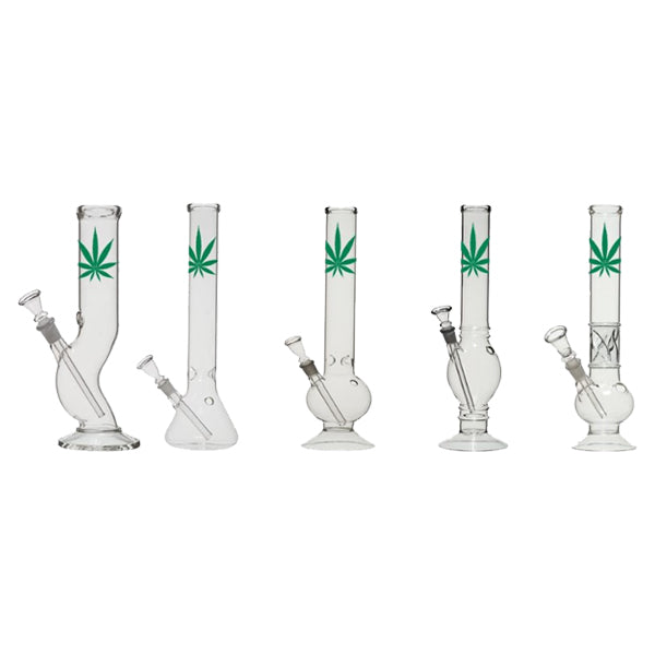 12″ Small Leaf Glass Bong Mix Designs – GB-37